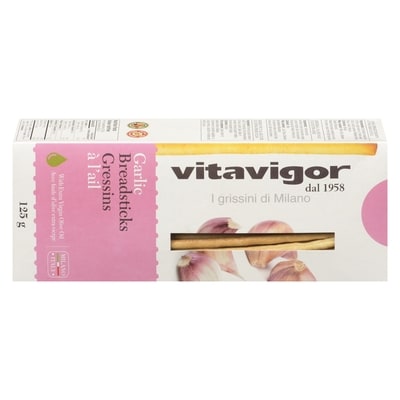 VitaVigor Grissini Breadsticks, Garlic 125 g, $1.59/100g