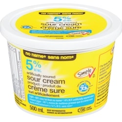 No Name Light 5% M.F. Artificially Soured Sour Cream Product 500 ml, $0.76/100ml