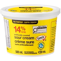No Name Sour Cream14% M.F. Artificially Soured Sour Cream Product 500 ml, $0.86/100ml