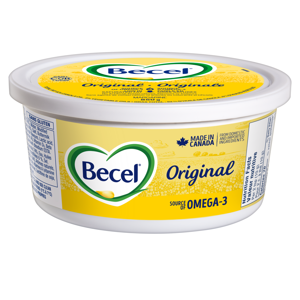 Becel Original | Source of Omega-3 and Zero Trans Fat per Serving 850 g, $1.12/100g