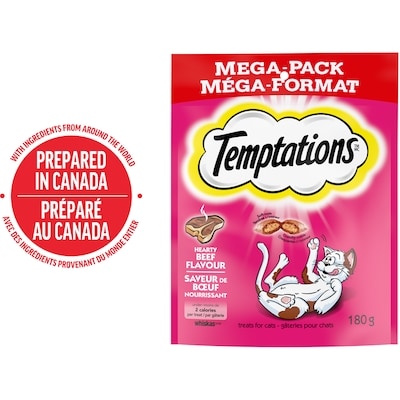 Temptations Hearty Beef Flavour Adult Cat Treats 180 g, $1.94/100g