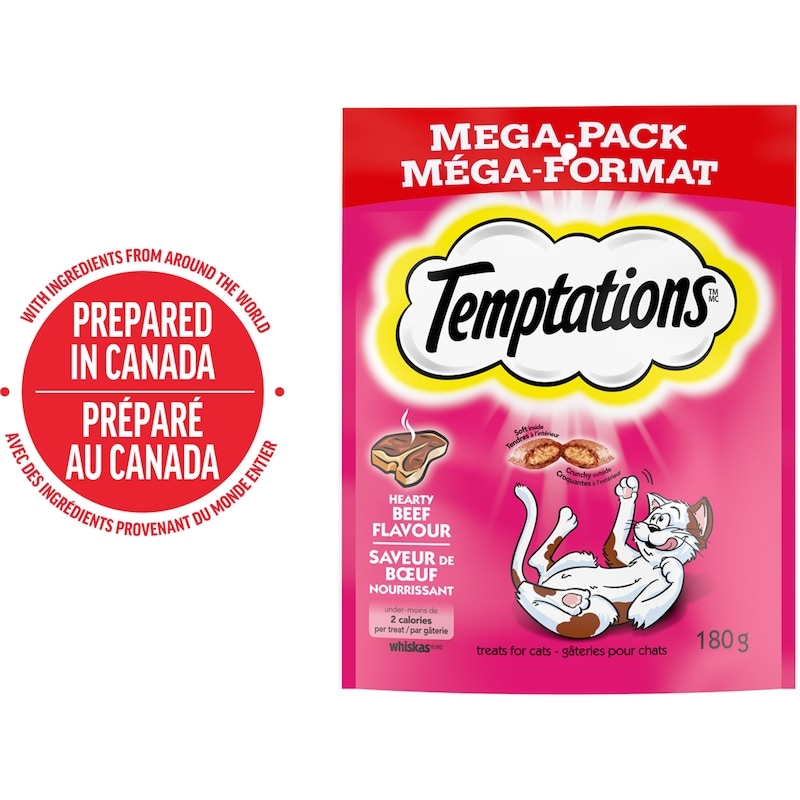 Temptations Hearty Beef Flavour Adult Cat Treats - 180 g | Zehrs