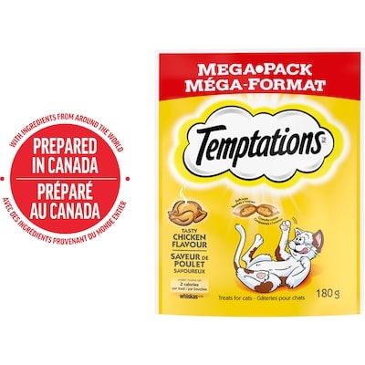 Temptations Gâteries pour chats adultes saveur de poulet savoureux 180 g, 1,67 $/100g