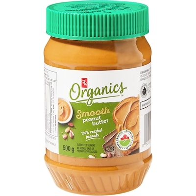 PC Organics Organic Smooth Peanut Butter 500 g, $1.00/100g