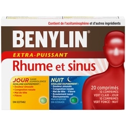 Benylin Rhume et sinus Jour Nuit 24 h 20 ea, 0,57 $/1ch