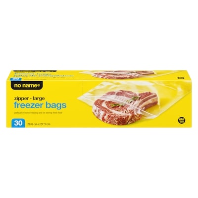 No Name Large Zipper Freezer Bags 30 ea, $0.16/1ea