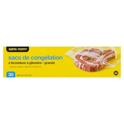 Sacs de congélation à fermeture à glissière, grands