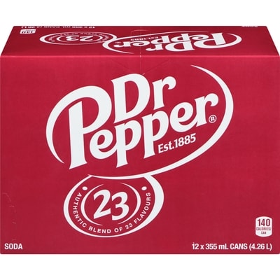 Dr Pepper Soda 12x355.0 ml, $0.20/100ml
