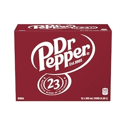 Dr Pepper Soda 12x355.0 ml, $0.21/100ml