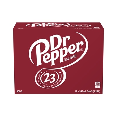 Dr Pepper Soda 12x355.0 ml, $0.21/100ml