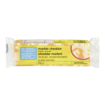 No Name Light Marble Cheddar Cheese 200 g, $2.00/100g