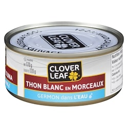 Clover Leaf Thon germon blanc en morceaux dans l’eau 170 g, 1,47 $/100g