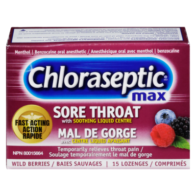 Chloraseptic Sore Throat Lozenges, MAX Wild Berry 15 ea, $0.37/1ea