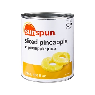 Sunspun Sliced Pineapple in Pineapple Juice 2.84 l, $0.40/100ml