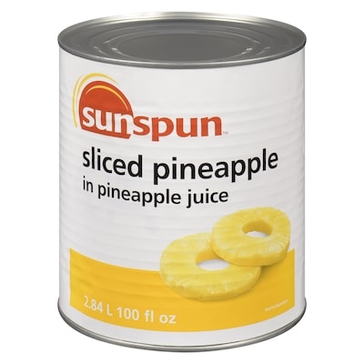 Sunspun Sliced Pineapple in Pineapple Juice 2.84 l, $0.40/100ml