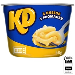 Kraft Bol-goûter de macaroni et fromage Trois fromages 58 g, 5,84 $/100g