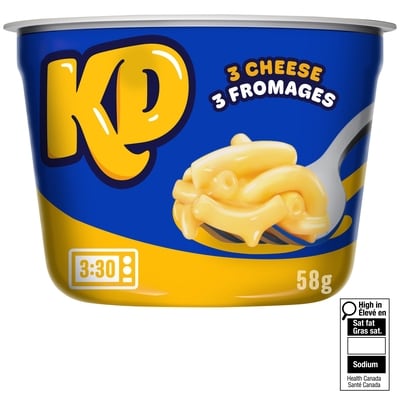 Kraft Un Bol-Goûter De Macaroni Et Fromage Trois Fromages 58 g, 5,84 $/100g