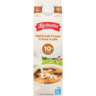 Lactantia 10% Half & Half Cream 1 l, $0.56/100ml