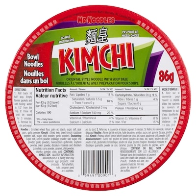 Nouilles au kimchi dans un bol