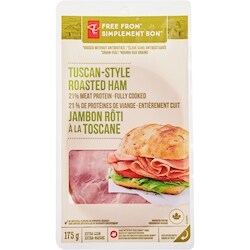 President's Choice Free From Tuscany-Style Roasted Ham 175 g, $42.80/1kg $4.28/100g