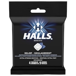 Halls Mentho-Lyptus Extra-fort, 9 pastilles, 4 bâtonnets 4 ea, 1,62 $/1ch