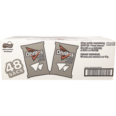Doritos Croustilles Piment infernal 48x45.0 g, 1,94 $/100g
