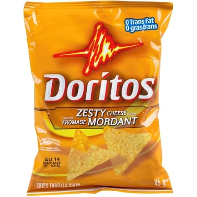 Doritos Zesty Cheese, Vending Chips 48x45.0 g, $1.94/100g
