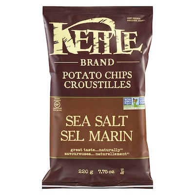 Kettle Brand Croustilles sel de mer 220 g, 1,95 $/100g