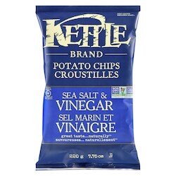 Kettle Chips, Sea Salt & Vinegar   220 g, $1.95/100g