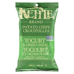 Kettle Chips, Yogurt & Green Onion   220 g, $1.95/100g