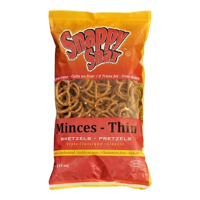 Snappy Snax Kosher Thin Pretzels 426 g, $0.77/100g