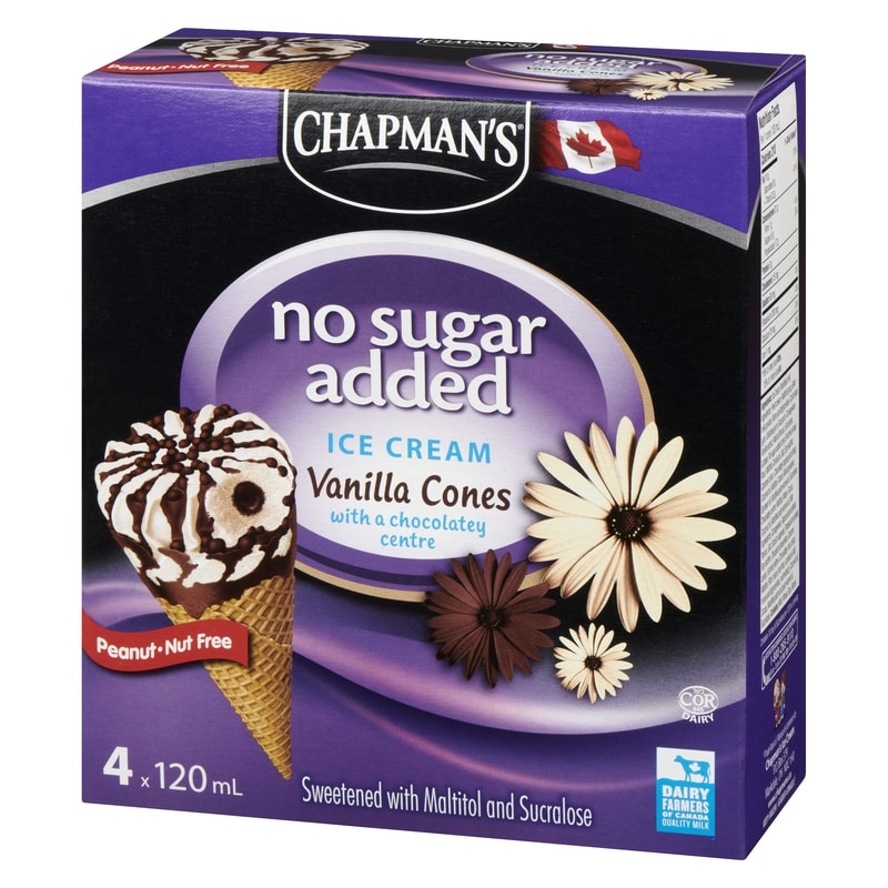 No Sugar Added Ice Cream Cone Vanilla 