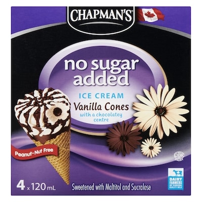 No Sugar Added Ice Cream Cone Vanilla 