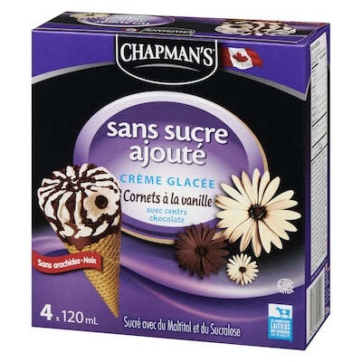 Sans sucre ajouté cornet de crème glacée à la Vanille