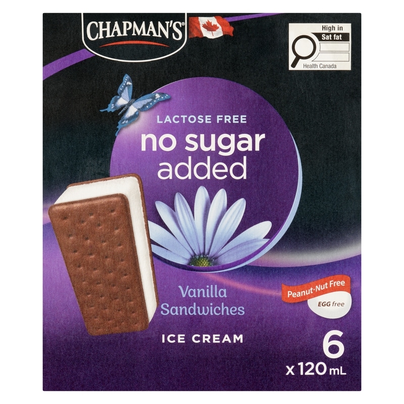 No Sugar Added Lactose Free Ice Cream Sandwiches Vanilla