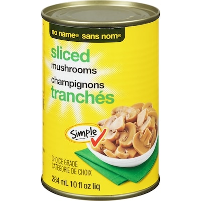 No Name Sliced Mushrooms 284 ml, $0.45/100ml