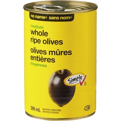 No Name Medium Whole Ripe Olives 398 ml, $0.58/100ml