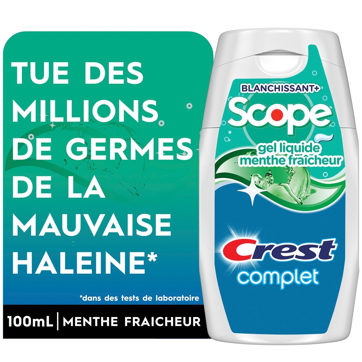 Crest Dentifrice en gel liquide Crest Complete blanchissant à bienfaits multiples avec Scope et protection antitartre saveur menthe fraîcheur 100 ml, 3,49 $/100ml