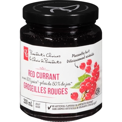 le Choix du Président Gelée De Groseille Rouge Plus De 50 % De Fruits 250 ml, 1,60 $/100ml