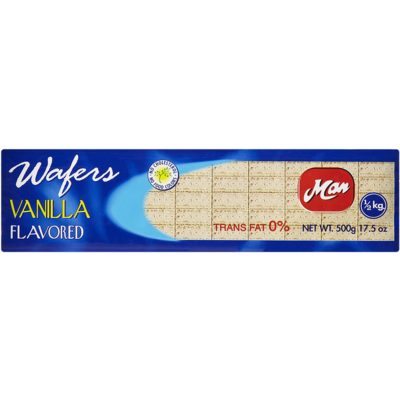 Man Kosher Wafers, Vanilla Flavoured  500 g, $1.00/100g