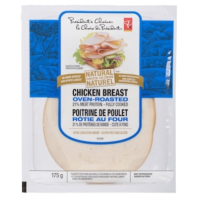 President's Choice Chicken Breast Oven-Roasted 175 g, $42.80/1kg $4.28/100g