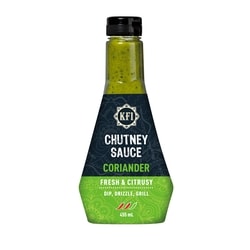 KFI Coriander chutney sauce 455 ml, $0.88/100ml