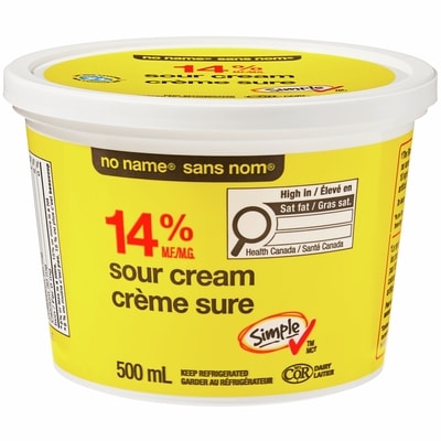 No Name Sour Cream 14% 500 ml, $0.70/100ml