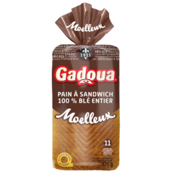 Gadoua 100% Whole Wheat Sandwich Bread 675 g, $0.62/100g