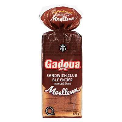 Gadoua Pain de ménage 100 % blé entier authentique tranché épais 675 g, 0,57 $/100g