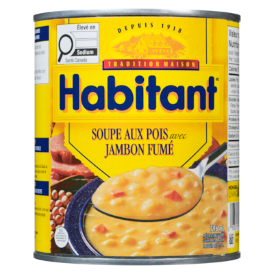 Soupe aux pois avec jambon fumé