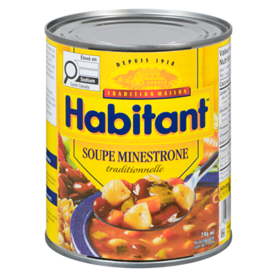 Habitant Soupe minestrone traditionnelle 796 ml, 0,31 $/100ml