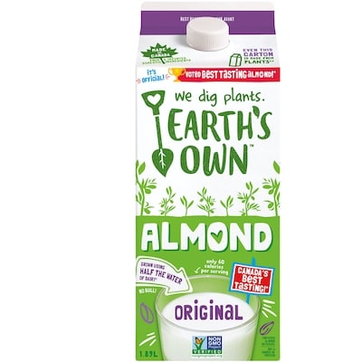 Earth's Own Almond Beverage, Original  1.89 l, $0.24/100ml