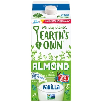 Earth's Own Almond Beverage, Vanilla 1.89 l, $0.26/100ml