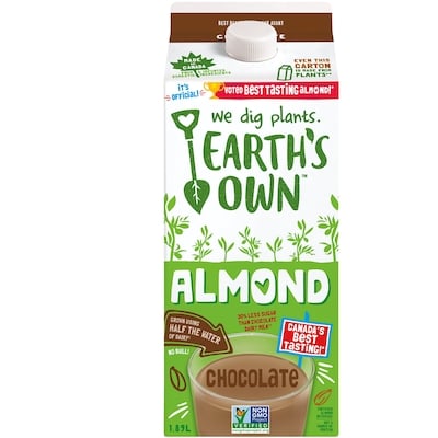 Earth's Own Almond Beverage, Chocolate 1.89 l, $0.24/100ml